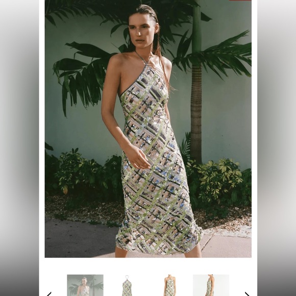 Veronica beard sequin halter dress - Picture 4 of 4